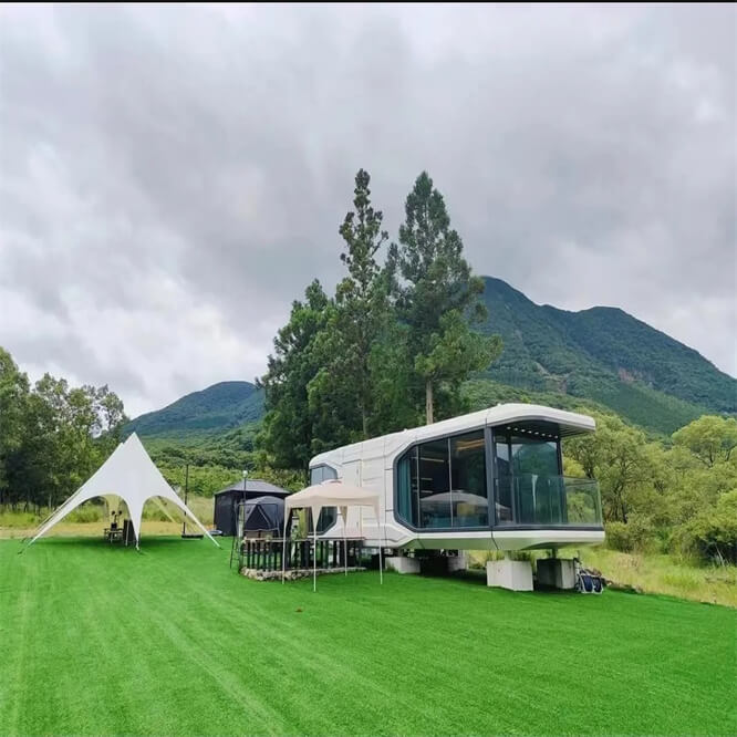 Space Capsule Mobile Home Bed Hotel Cabin Prefabricated Modular Container Small Capsule Room With Kitchen and Bathroom 