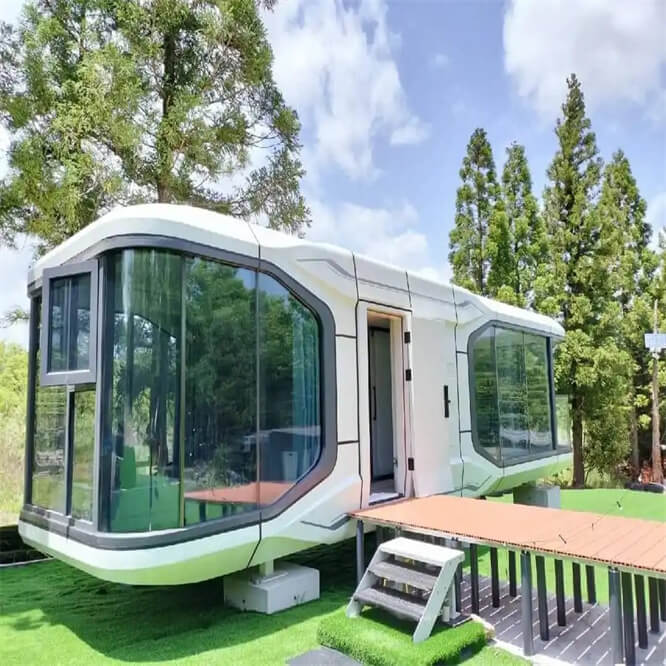 Space Capsule Mobile Home Bed Hotel Cabin Prefabricated Modular Container Small Capsule Room With Kitchen and Bathroom 